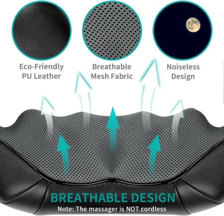Aparat de masaj umeri, Nekteck A01-NK01, pentru spate, umeri, gat, masaj Shiatsu, incalzire [4]