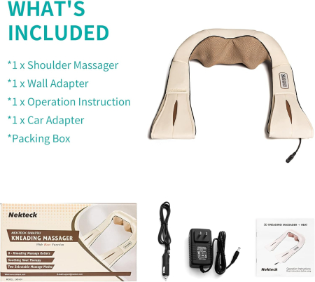 Aparat de masaj umeri, Nekteck A01-NK03, pentru spate, umeri, gat, masaj Shiatsu, incalzire [6]