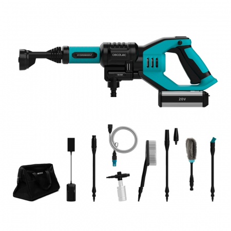Aparat de spalat cu presiune Cecotec HydroBoost 10200 Liberty Pro, Baterie cu autonomie 55 minute, 180 W, 24 bar, 180 l/h, Moduri Eco, Turbo, Accesorii incluse [0]