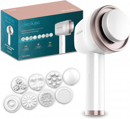 Ingrijire personala - Aparat de masaj profesional corporal anticelulitic Cecotec SkinCare Push, 8 capete de masaj, 5 moduri, 6 niveluri de intensitate