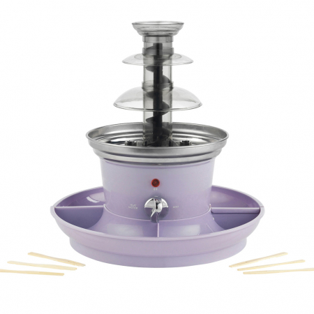 Fantana ciocolata Petra, 3 niveluri, 90 W, 2 tavi, tepuse bambus [4]