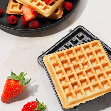 Aparat 3 in 1 Petra, vafe, briose, gogosi, placi antiaderente detasabile, 650W, albastru pastel [8]