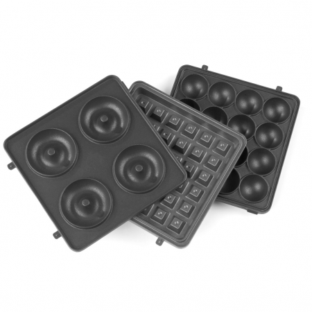 Aparat 3 in 1 Petra, vafe, briose, gogosi, placi antiaderente detasabile, 650W, albastru pastel [7]