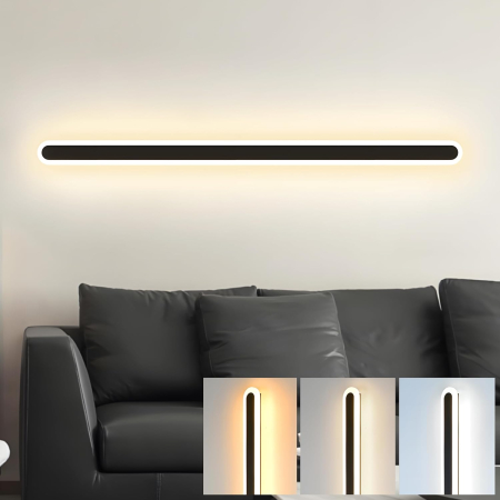 Aplica de perete LED Rovo 1356-100, 100CM, 39W, 3 setari de lumina, 3000K/4000K/6000K, Negru [1]