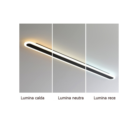 Aplica de perete LED Rovo 1356-60, 60CM, 24W, 3 setari de lumina, 3000K/4000K/6000K, Negru [6]