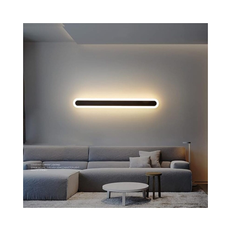 Aplica de perete LED Rovo 1356-60, 60CM, 24W, 3 setari de lumina, 3000K/4000K/6000K, Negru [3]