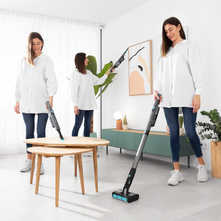 Matura electrica aspirator de mana 2 in1 Cecotec 2100 Twice Max, perie dubla, 20 kPa, 210 W, 45 minute, accesorii incluse [1]