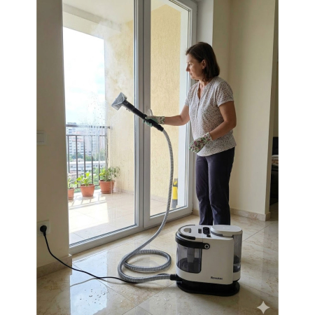 Aspirator cu Spalare si Abur Rovotec EASY WASH, 1700W, Curatare cu apa rece/calda, Abur, 9 accesorii, 15K Pa, Autocuratare, Eliminare Bacterii, Acarieni, Canapea, Mocheta, Geamuri, Bucatarie, Auto, [6]