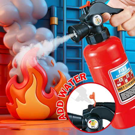 Set Masina de Pompieri Rovo H355A, Stingator cu aburi, Sunete, Becuri, Masina electrica,  accesorii incluse [5]