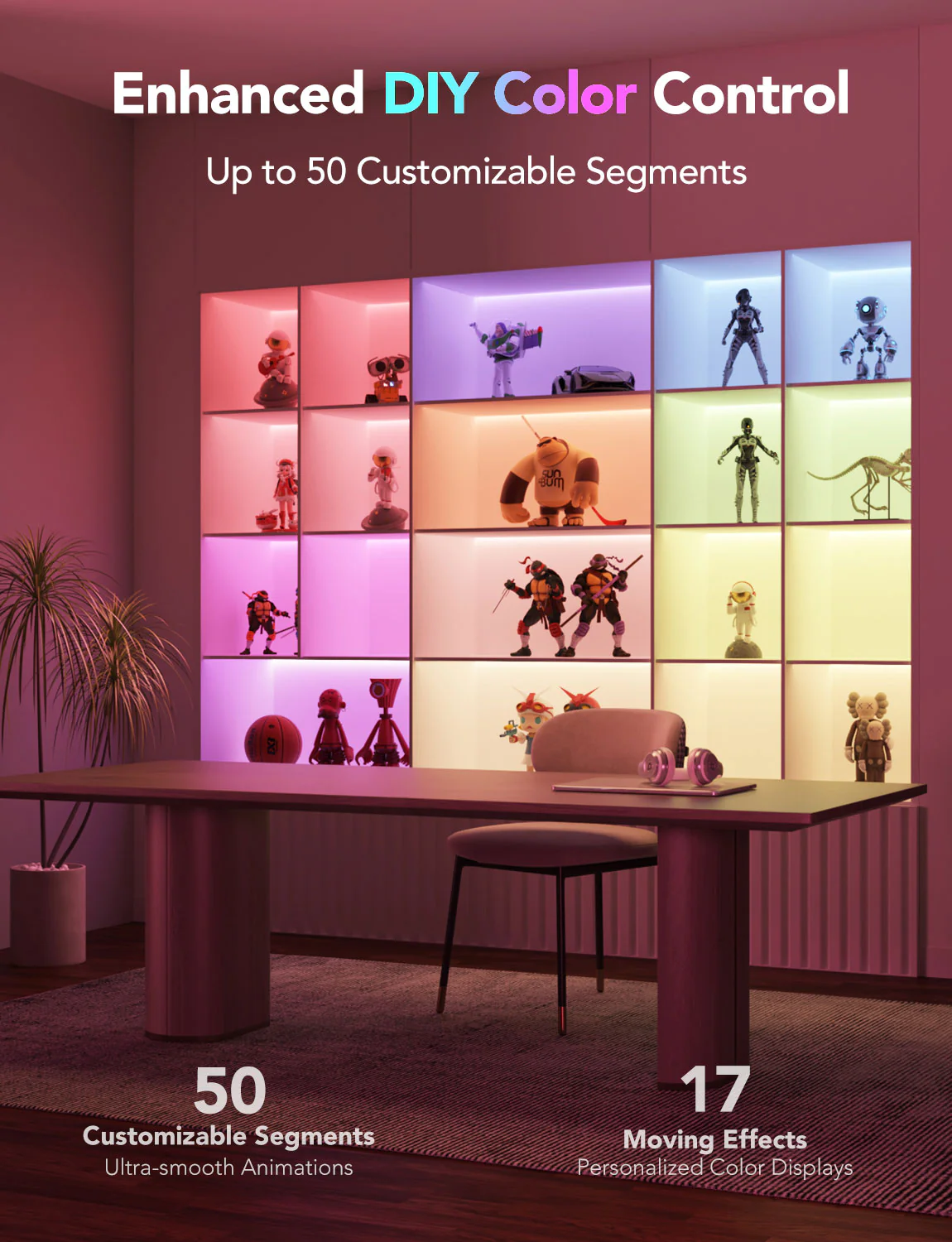 Banda LED Govee M1 RGBIC+ H61E1, 5m, 60Led/m, Wifi si Bluetooth, Alexa , Google Asistant [4]