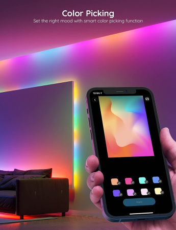 Banda LED Govee H6144 RGBIC, Sincronizare Muzica, Wifi si Bluetooth 10m, Alexa, Google Asistant [1]