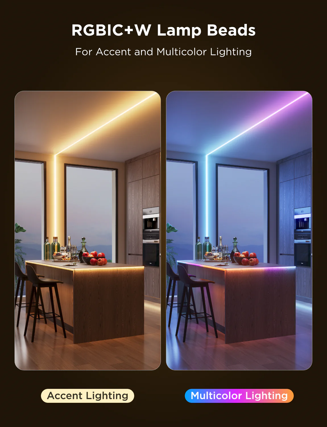 Banda LED Govee COB H61E5 Pro, 3M, RGBIC+W, 1260 LEDs/m,  Alexa, Google Asistant, Matter, Bluetooth, Wi-Fi [2]