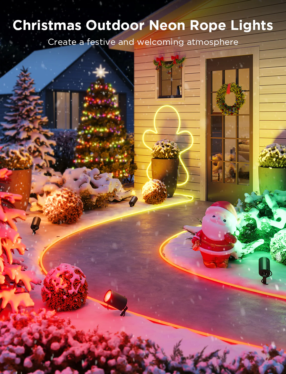 Banda LED Profesionala Govee Neon Rope H61A8 Exterior, IP67, RGBIC, Inteligenta, 10M, 1130lm, 72W, Sincronizare Muzica, Wifi, Bluetooth, Alexa, Google Asistant [5]