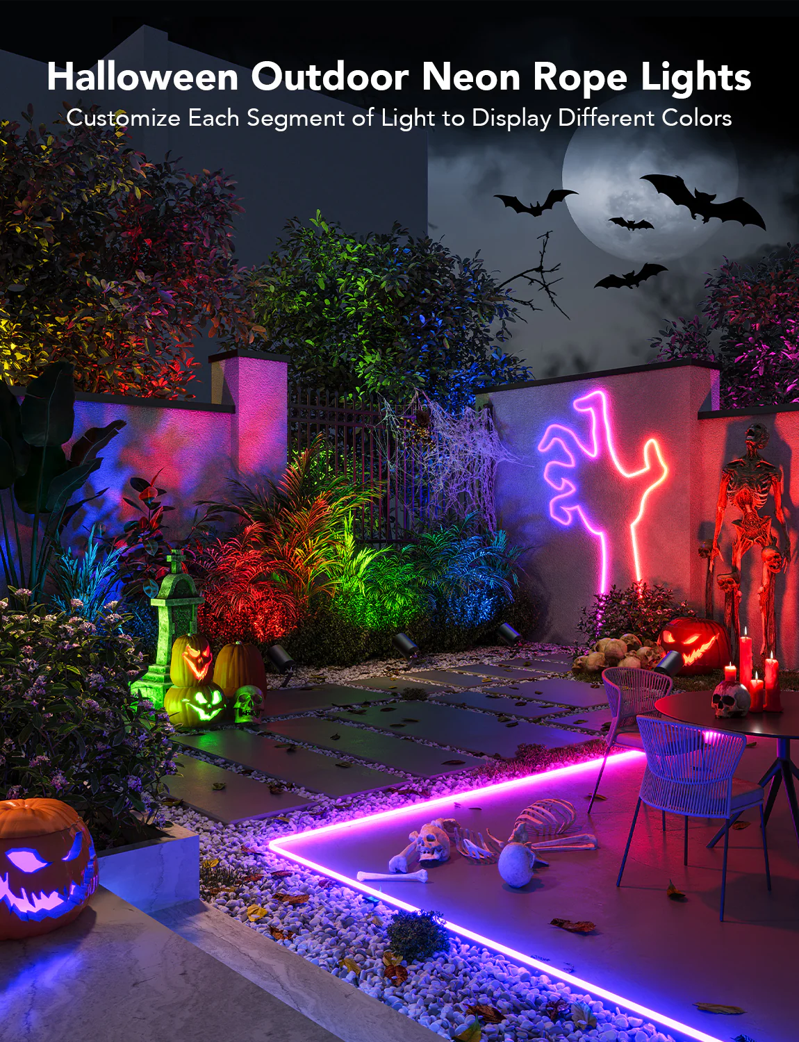 Banda LED Profesionala Govee Neon Rope H61A8 Exterior, IP67, RGBIC, Inteligenta, 10M, 1130lm, 72W, Sincronizare Muzica, Wifi, Bluetooth, Alexa, Google Asistant [10]