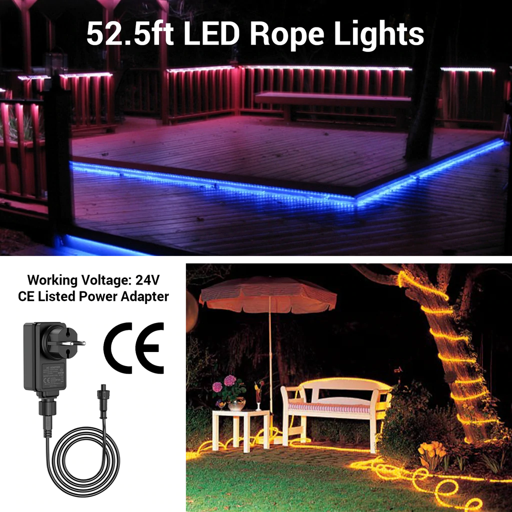 Banda LED RGB Novostela 16m,  Exterior, IP65, 30 leduri/m, Telecomanda, Bluetooth, Control Aplicatie [5]