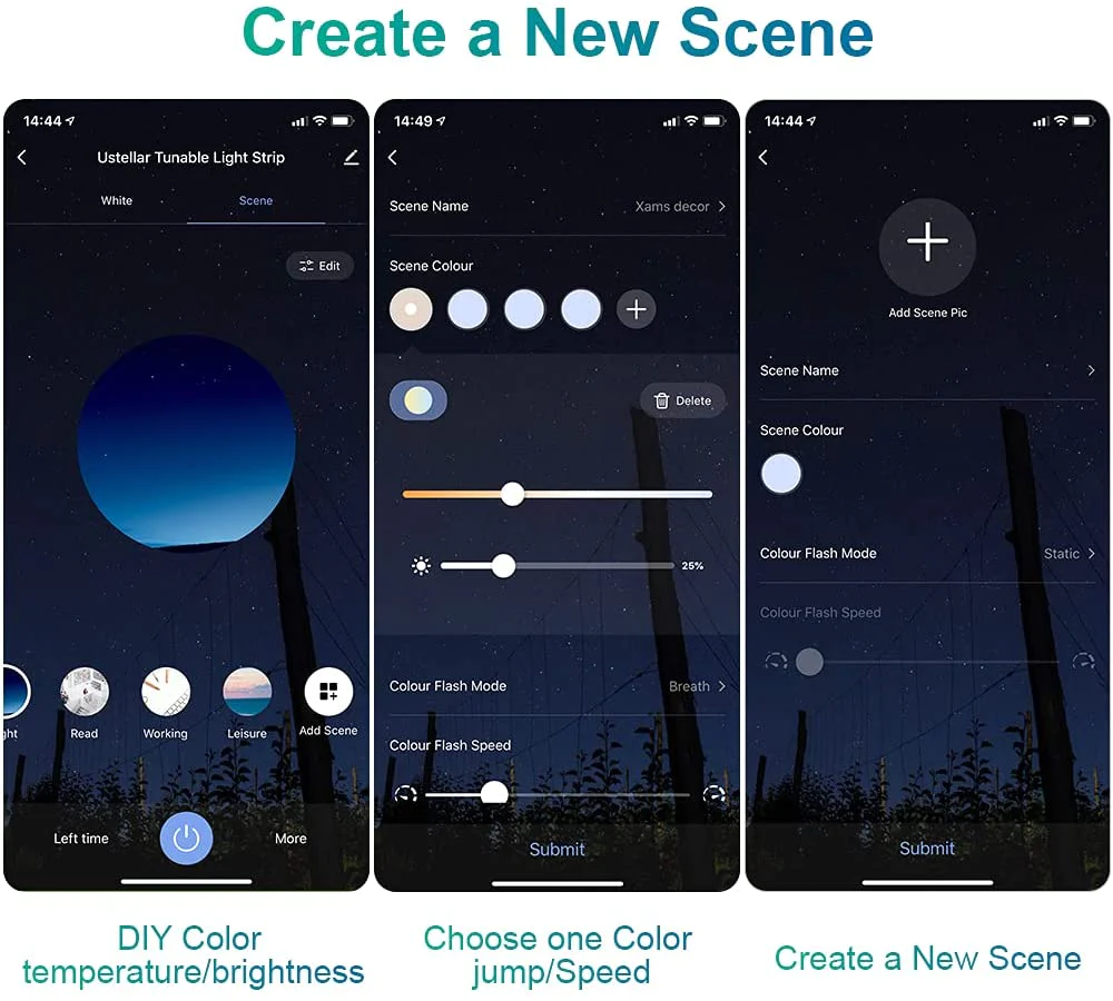 Banda LED Smart Ustellar 6m, 112 leds/M, Wi-Fi, Lumina Alba calda, Dimmer, Cuoare lumina 3000K-6000K, Tuya [7]
