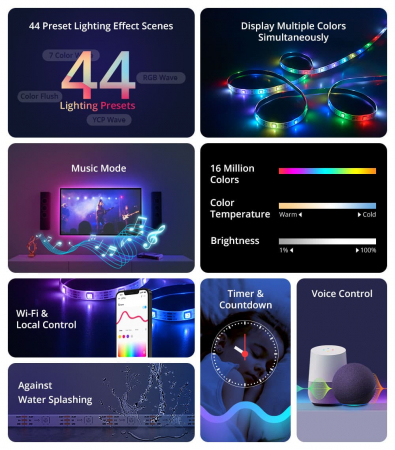 Banda LED Sonoff Wifi RGBIC L3-Pro, 5m, Smart, Bluetooth, Sincronizare Muzica, 30 LED/m, Alimentare USB [4]