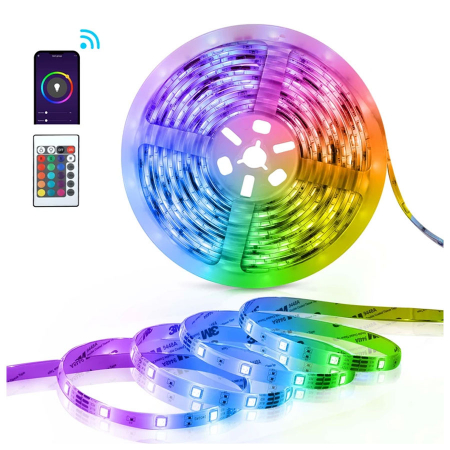 Banda LED Teckin SL02, 5M RGB, Sincronizare Muzica, Smart, Wifi, Smart Life, Telecomanda, Alexa, Google Assistant [1]