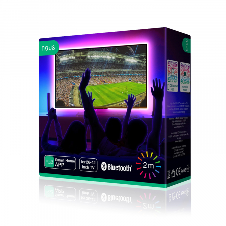 Banda LED TV RGB Nous F7, Smart, USB, 2m, LED 5050, Bluetooth [7]