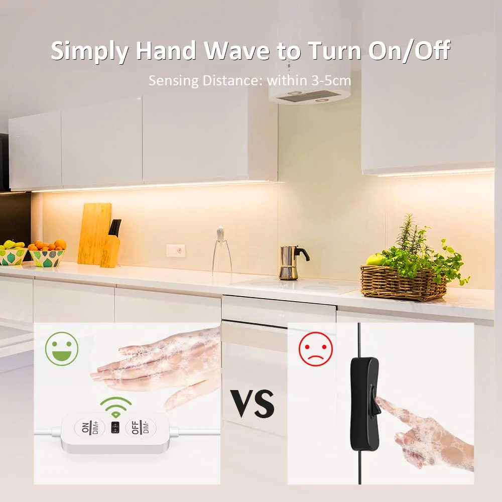Banda LED Ustellar 12m, 720 Leduri, Senzor de miscare, Lumina alb calda, Dimmer, 3000K [7]
