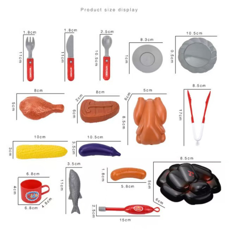 BBQ Grill Gratar jucarie Rovo 901A, lumini si sunete, 22 piese [6]