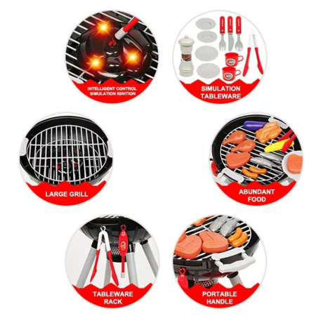 BBQ Grill Gratar jucarie Rovo 901A, lumini si sunete, 22 piese [3]