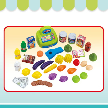 Set de Cumparaturi Tip Supermarket Rovo 85 pentru Copii, Jucarie Interactiva, Scanner, Casa de marcat, Cos de cumparaturi, Lumini, Sunete, Inaltime 80 cm [3]