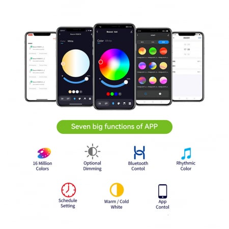 Bec LED RGB Smart Gosund WB6, RGB+CW, 5W, E14, Control din aplicatie [6]