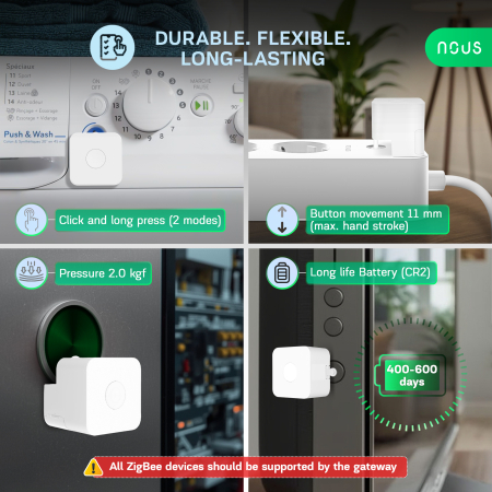 Buton Smart Wireless NOUS C2 Zigbee, dispozitiv automat de apasare butoane, control aplicatie, compatibil Alexa/Google Assistant [3]