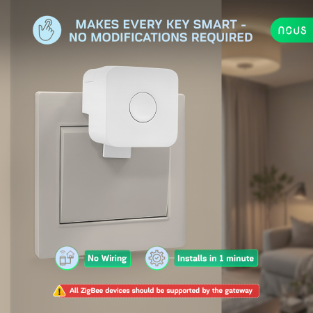 Buton Smart Wireless NOUS C2 Zigbee, dispozitiv automat de apasare butoane, control aplicatie, compatibil Alexa/Google Assistant [1]