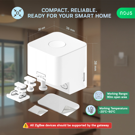 Buton Smart Wireless NOUS C2 Zigbee, dispozitiv automat de apasare butoane, control aplicatie, compatibil Alexa/Google Assistant [6]