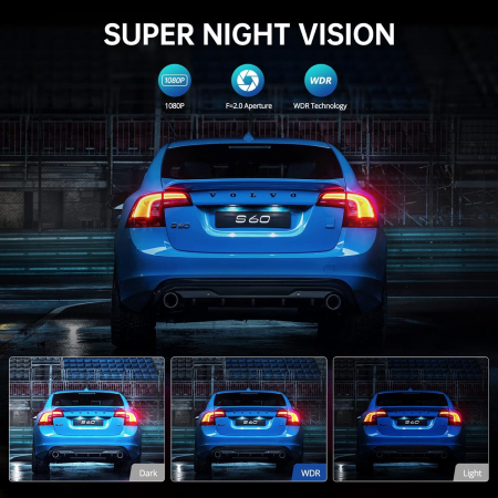 Camera auto DVR AZDOME M330, Wifi, 1080P FHD, WiFi, Unghi 170°, G-Sensor, Loop Recording, Parking Monitor, Super Night Vision [2]