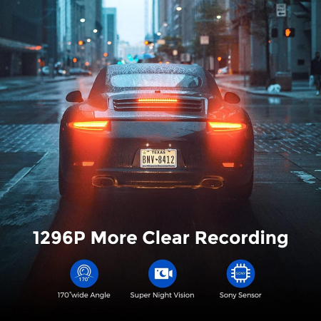 Camera auto DVR AZDOME M300, FHD 1296P, WiFi, Unghi 170°, G-Sensor, Comanda vocala [3]