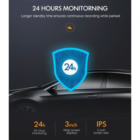 Camera auto DVR Dubla APEMAN C860, Senzor Sony IMX335,1520P Ultra HD, Bord si Spate, Unghi 170 grade, WDR, G-Sensor, Mod parcare, Filmare in bucla [6]