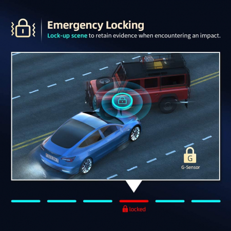 Camera auto DVR Dubla Oglinda VanTop H609, FullHD, Bord si Spate, Touch-Screen, Unghi 170 grade, G Senzor, Display 10" IPS [7]