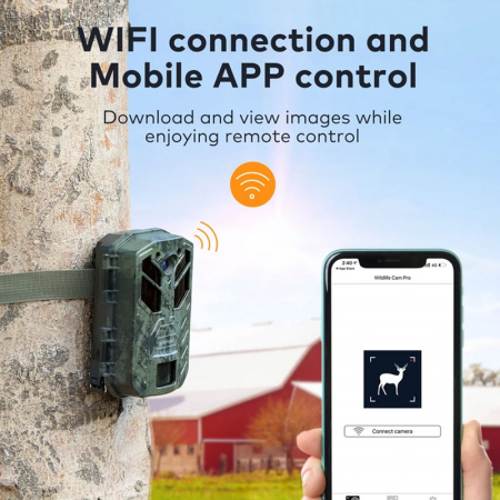 Camera de vanatoare Apeman H80 senzor de miscare, 30 MP, Wi-Fi, 4K, 2.0" LCD, night vision, 40 senzori infrarosu [1]