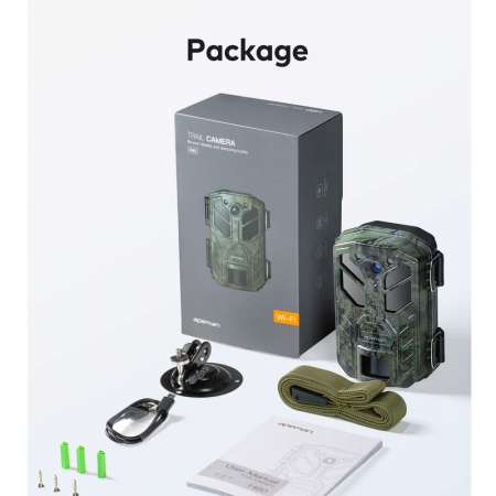 Camera de vanatoare Apeman H80 senzor de miscare, 30 MP, Wi-Fi, 4K, 2.0" LCD, night vision, 40 senzori infrarosu [7]