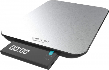 Gospodarie - Cantar de bucatarie Cecotec Smart Cook Control 9000, Inox, 10kg,  rezistent la apa, masurare solode si lichide