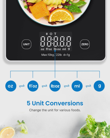 Cantar SMART Digital Nutritional de Bucatarie RENPHO R-T001 – Bluetooth, Calorii, Dieta si Fitness, compatibil Apple Health, Fitbit, Samsung Health [3]
