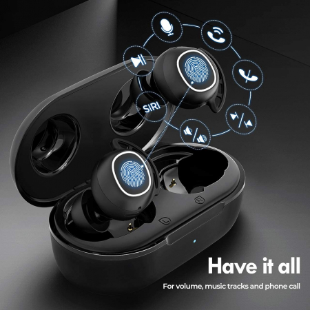 Casti audio In-Ear Mpow M30 TWS, Bas Clar, IPX8, 25 ore, USB-C, True Wireless, Bluetooth 5.0, TWS [1]