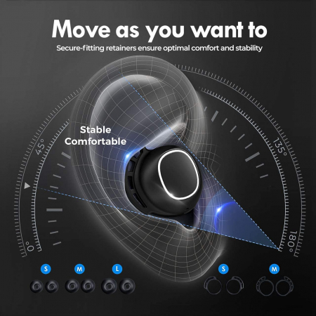 Casti audio In-Ear Mpow M30 TWS, Bas Clar, IPX8, 25 ore, USB-C, True Wireless, Bluetooth 5.0, TWS [5]