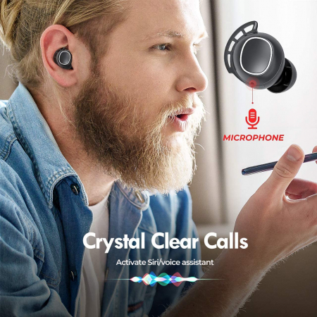 Casti audio In-Ear Mpow M30 TWS, Bas Clar, IPX8, 25 ore, USB-C, True Wireless, Bluetooth 5.0, TWS [8]
