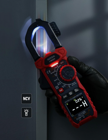 Clampmetru (cleste ampermetric) Multimetru digital AstroAI CM600, 6000 Counts, 1000A TRMS, Auto-ranging, Masoara Tensiunea, curentul AC/DC, rezistența, capacitatea, frecvența, continuitatea, testarea [6]