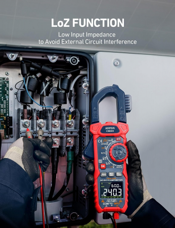 Clampmetru (cleste ampermetric) Multimetru digital AstroAI CM600, 6000 Counts, 1000A TRMS, Auto-ranging, Masoara Tensiunea, curentul AC/DC, rezistența, capacitatea, frecvența, continuitatea, testarea [5]