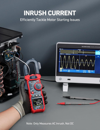 Clampmetru (cleste ampermetric) Multimetru digital AstroAI CM600, 6000 Counts, 1000A TRMS, Auto-ranging, Masoara Tensiunea, curentul AC/DC, rezistența, capacitatea, frecvența, continuitatea, testarea [3]