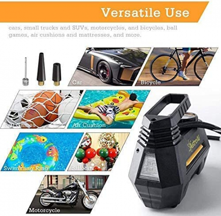 Compresor Auto AstroAI A220B, 12V, 100PSI, Digital, Lumina de urgenta, Adaptoare incluse, Negru [2]