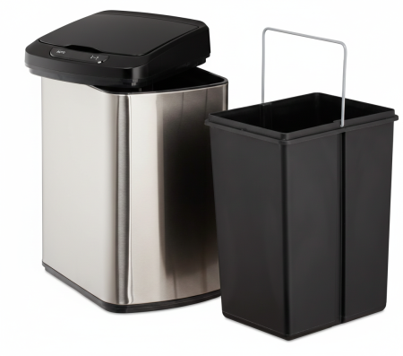 Cos de gunoi cu senzor automat Rovotec SD-804, Inox, 12L, deschidere cu senzor sau touch [1]