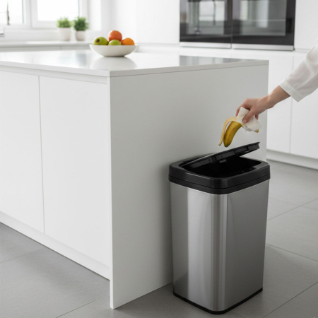 Cos de gunoi cu senzor automat Rovotec SD-012, Inox, 40L, deschidere cu senzor sau touch - RESIGILAT [5]