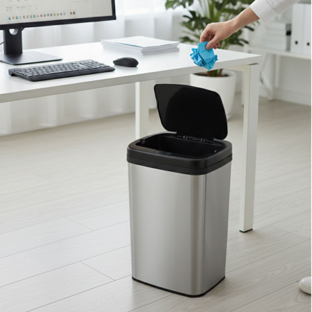 Cos de gunoi cu senzor automat Rovotec SD-012, Inox, 30L, deschidere cu senzor sau touch [2]
