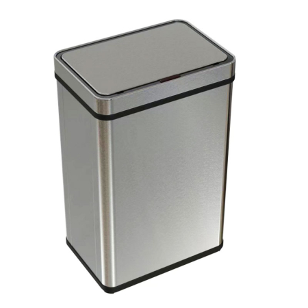 Cosuri de gunoi - Cos de gunoi cu senzor automat Rovotec SD-807, Inox, 50L, Filtru carbon, Deschidere cu senzor sau touch, Inel sac de gunoi